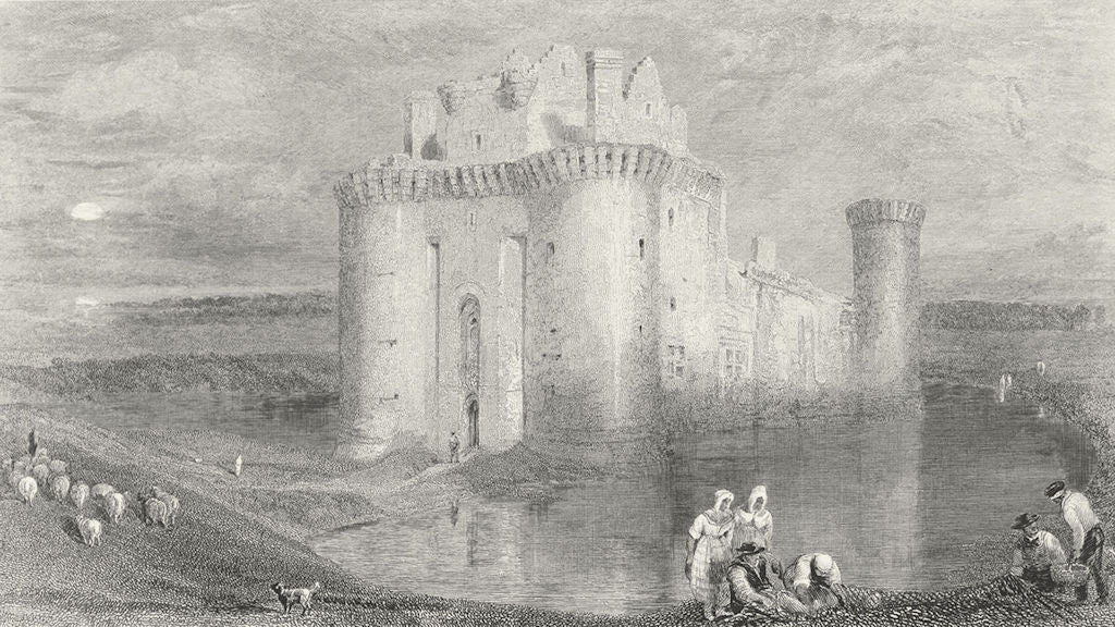SCOTLAND. Caerlaverock Castle-Turner 1873 old antique vintage print picture
